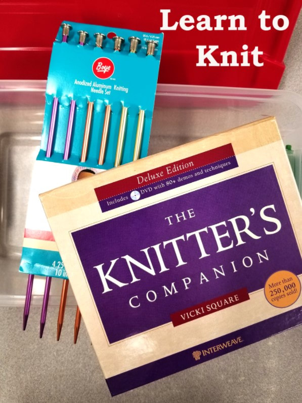 Picture of Learn to Knit Kit.
