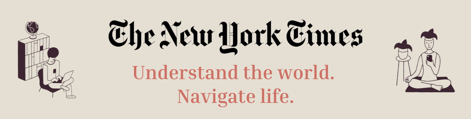 The New York Times logo centered above the text 